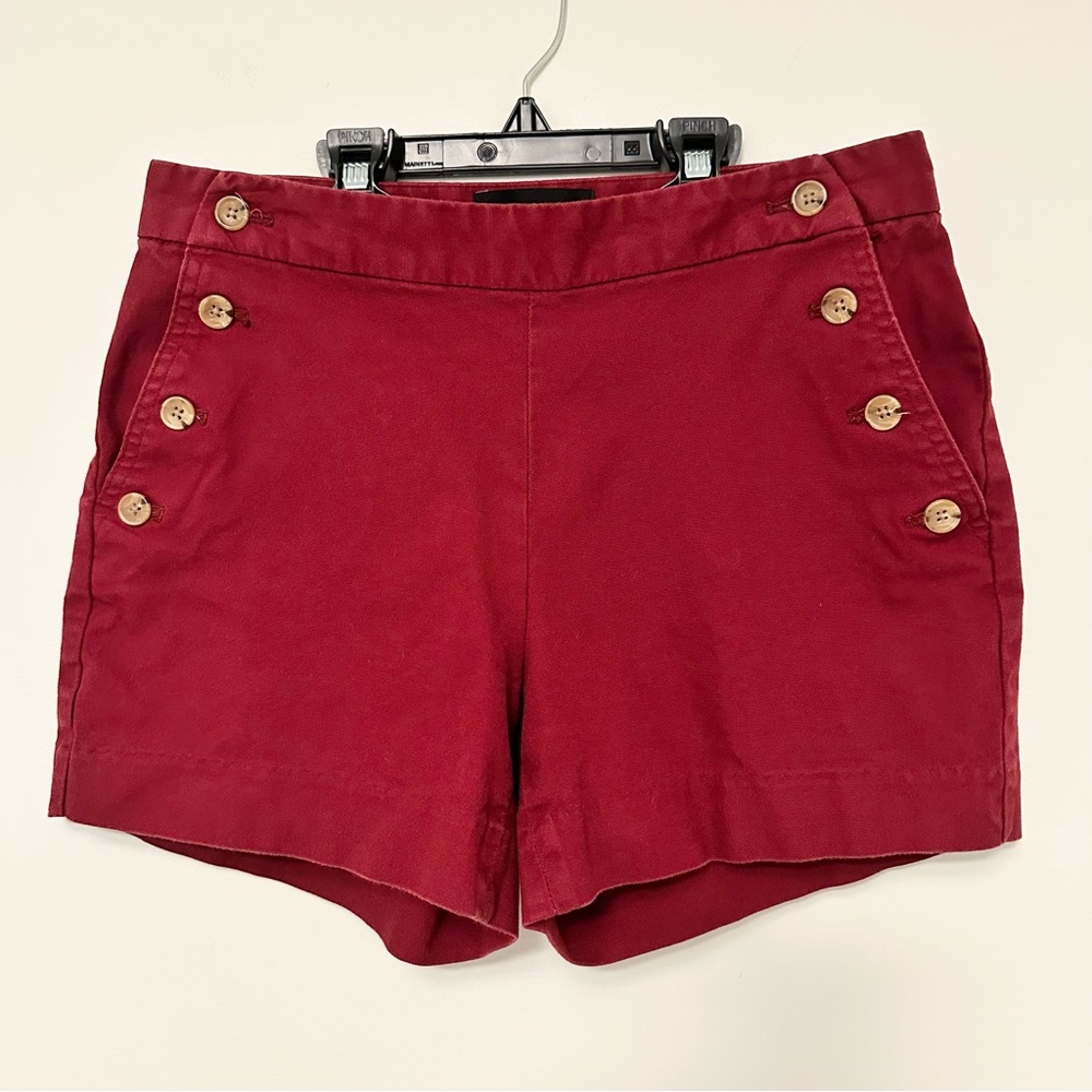 Banana Republic High Waist Burgundy Red Shorts with Button Detail Women's size 0